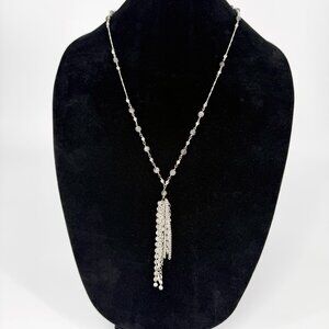 Tallulah Necklace – Silver Tassel Necklace | 36” Long | A. Marie Jewelry